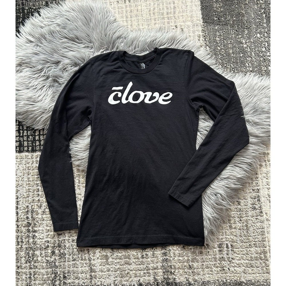 CLOVE Women's Branded Black Long Sleeve Screen Print Top Size Small